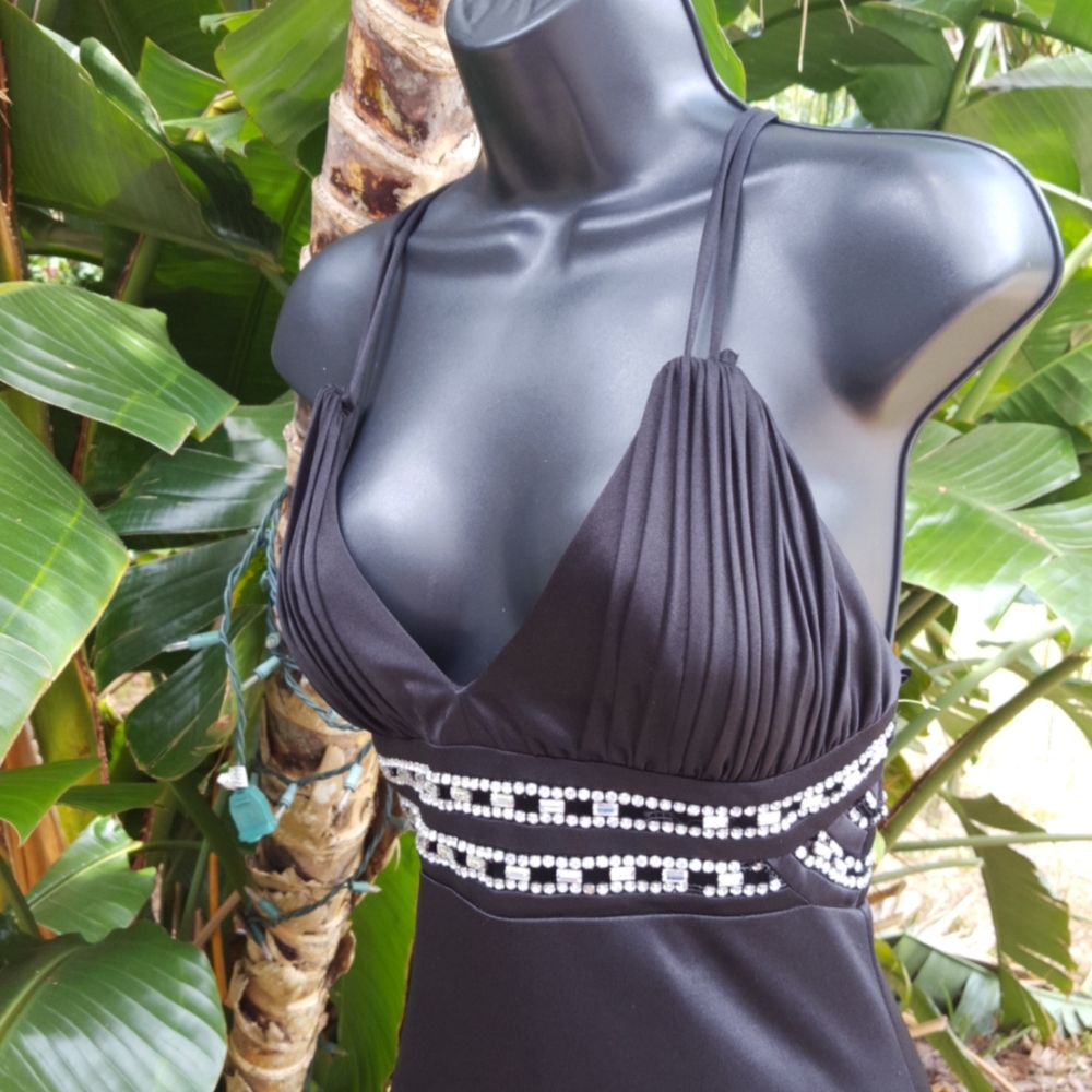Vintage speechless formal maxi dress